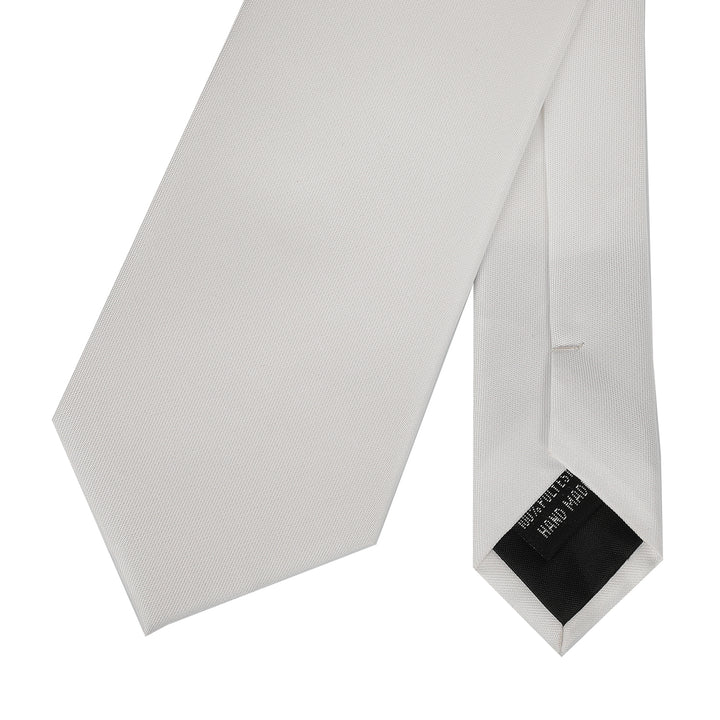 Equestro Competition Tie with Embroidered Logo - White