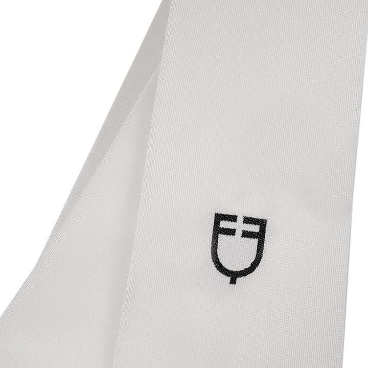 Equestro Competition Tie with Embroidered Logo - White