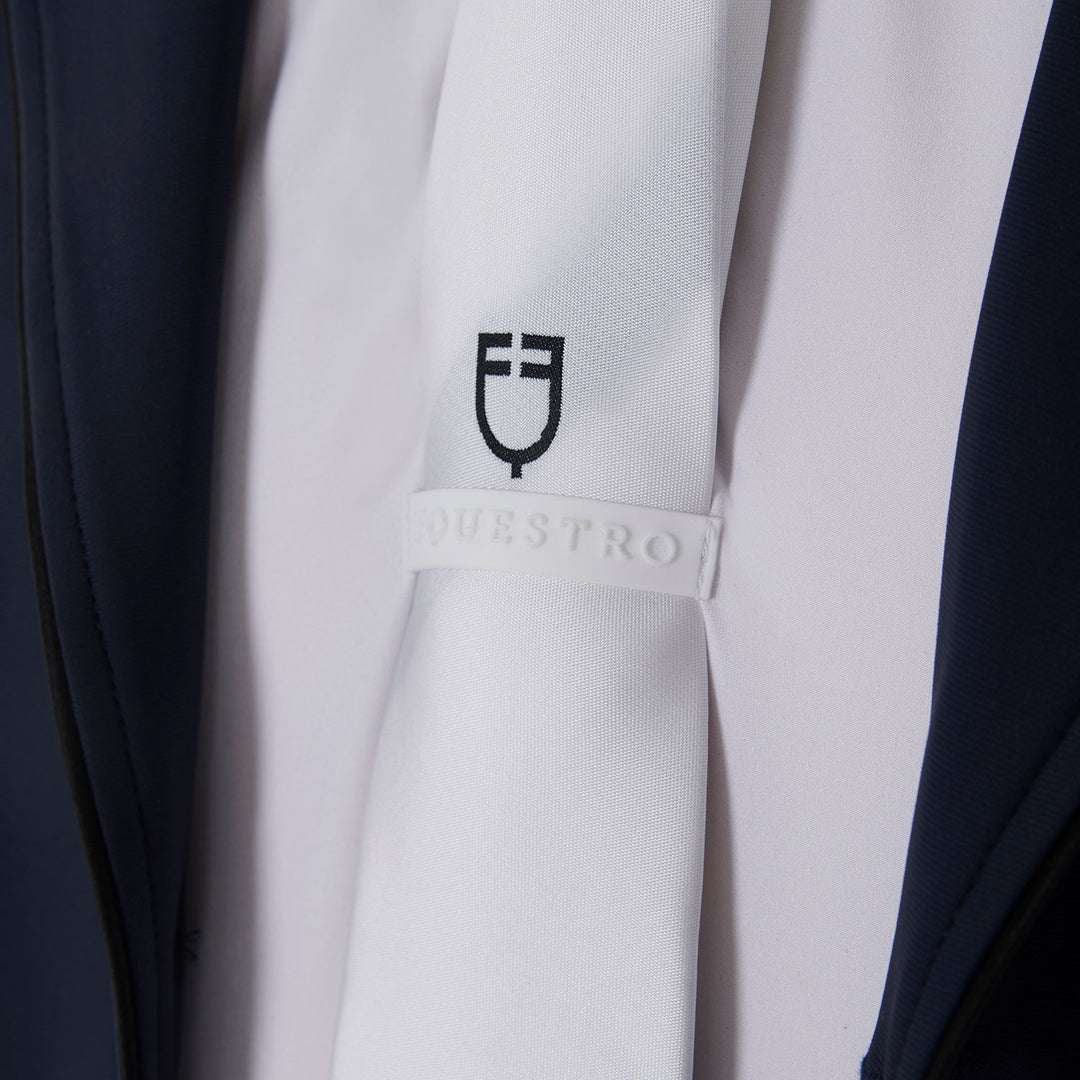Equestro Competition Tie with Embroidered Logo - White