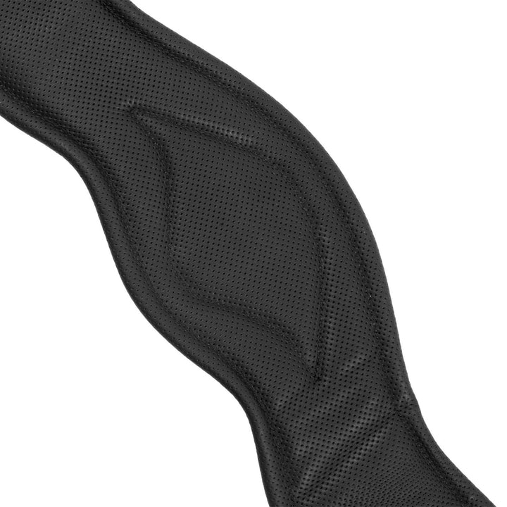 Equestro Shaped Leather Dressage Girth with Logo Pin - Black