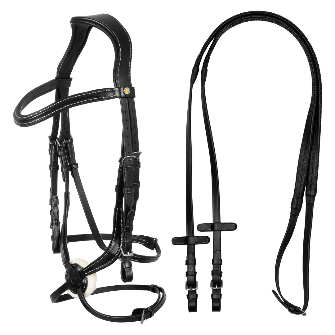 Equestro Mexican Leather Bridle - Dark Brown