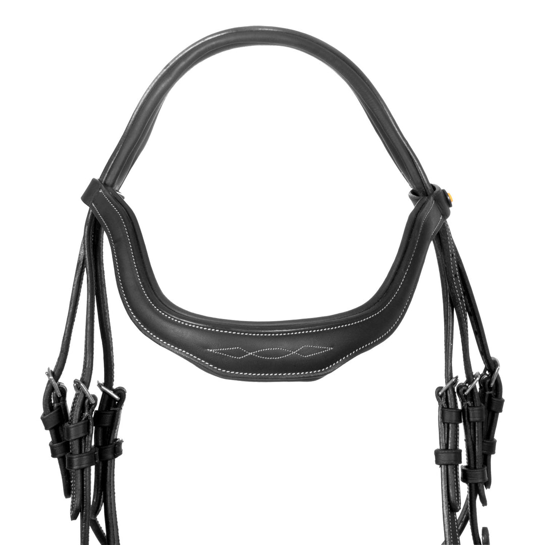Equestro Soft Leather Stitched Bridle - Dark Brown