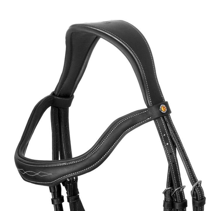 Equestro Soft Leather Stitched Bridle - Dark Brown
