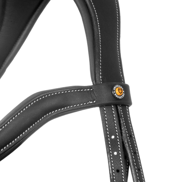 Equestro Soft Leather Stitched Bridle - Dark Brown