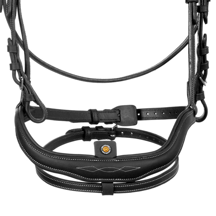 Equestro Soft Leather Stitched Bridle - Dark Brown