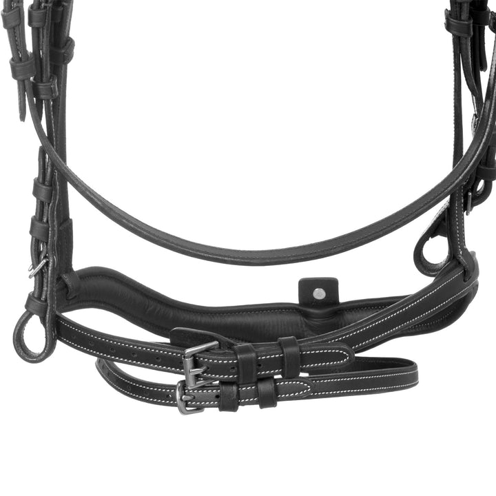 Equestro Soft Leather Stitched Bridle - Dark Brown