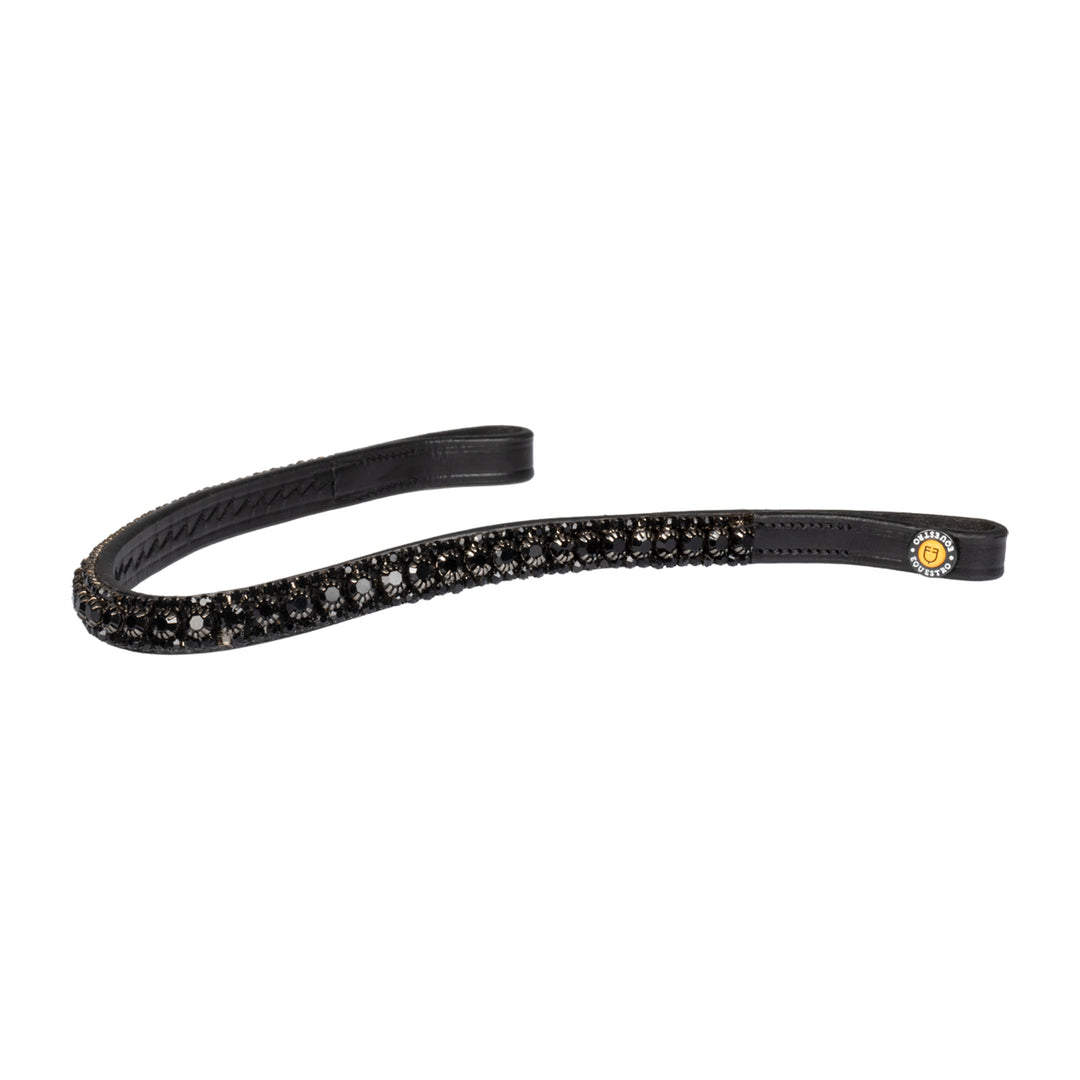 Equestro Triple Crystal Row Browband - Black/Black