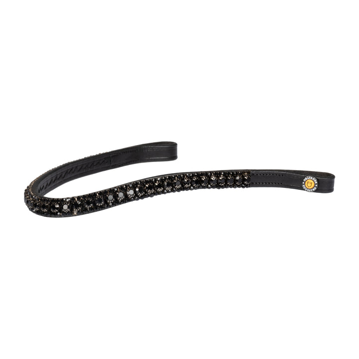 Equestro Triple Crystal Row Browband - Black/Black
