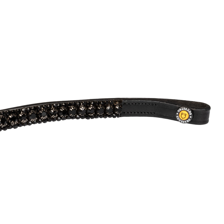 Equestro Triple Crystal Row Browband - Black/Black