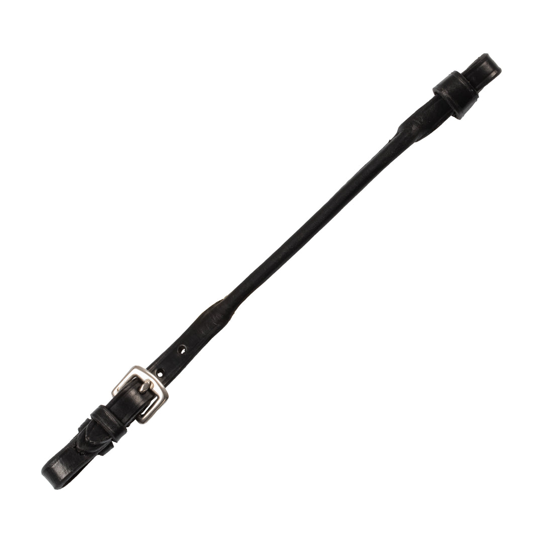 Equestro Rolled Leather Lip Strap - Black