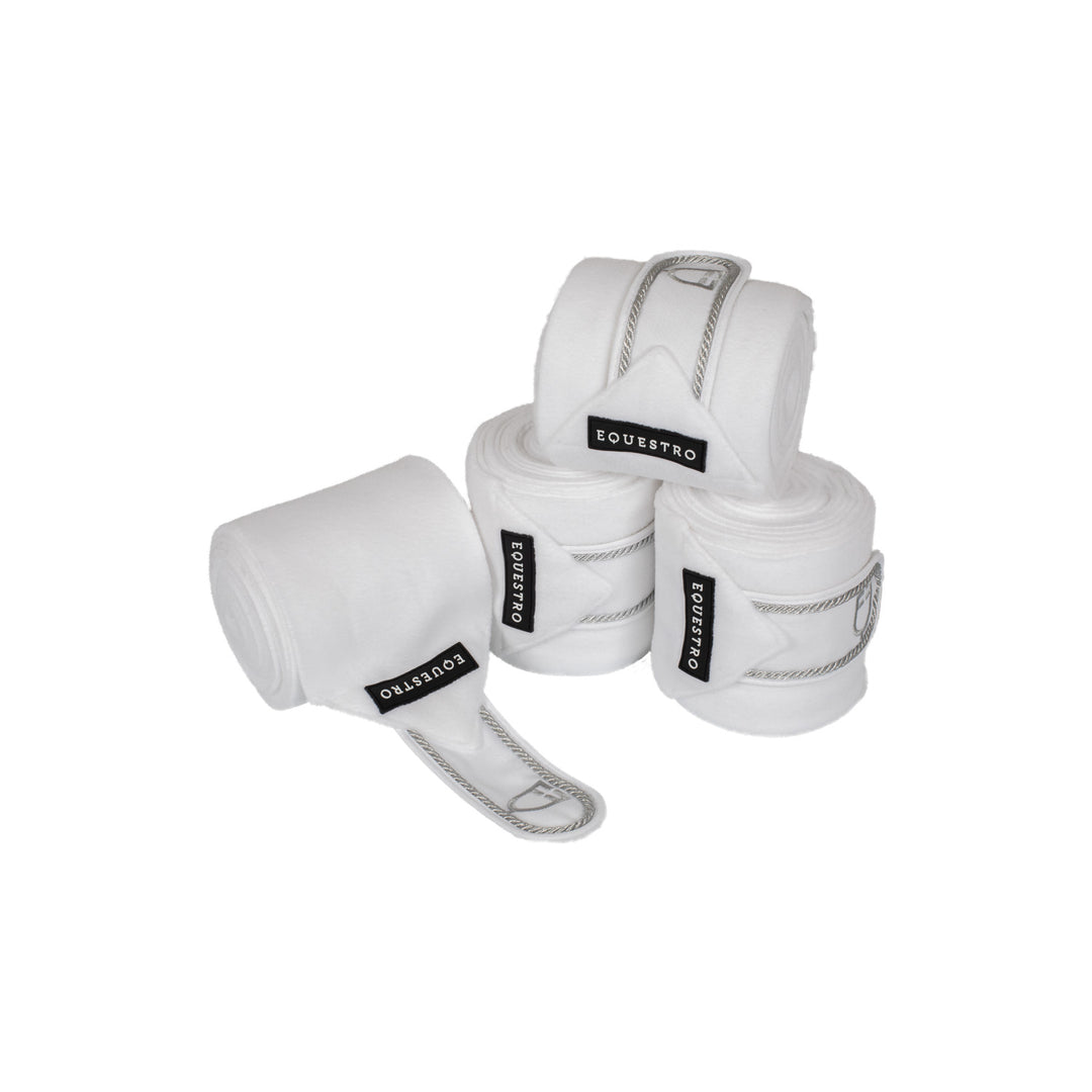 Equestro Fleece Pony Bandages with Embroidered Logo - Navy