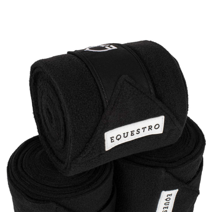 Equestro Breathable Fleece Pony Bandages - White/Red/Grey