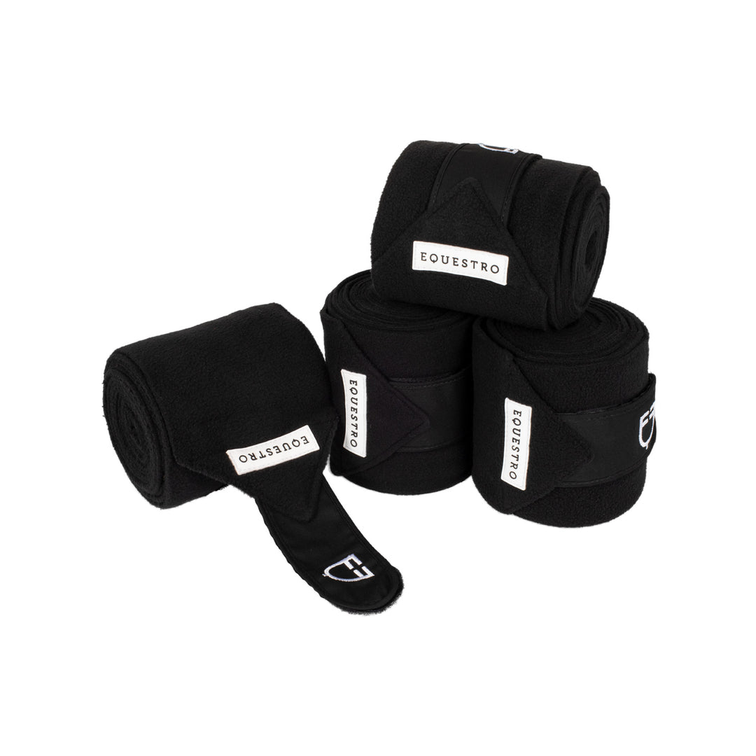 Equestro Fleece Bandages with Hook-and-Loop Fastening - Royal/Black