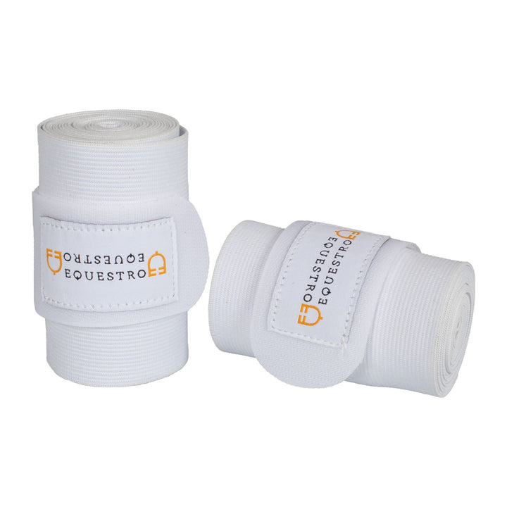 Equestro Elastic Bandages with Hook-and-Loop Fastening - White