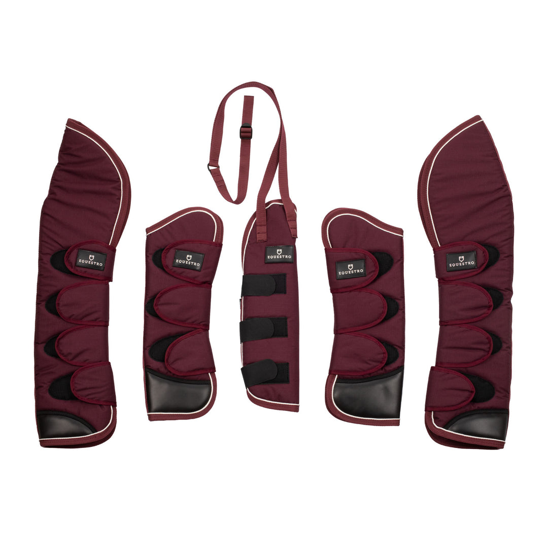 Equestro Travelling Boots Set and Tail Guard with Rubber Patch - Navy