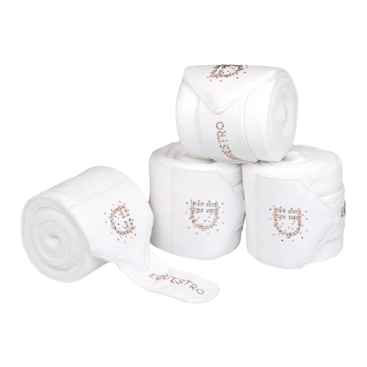 Equestro Fleece Bandages with Rhinestone Logo