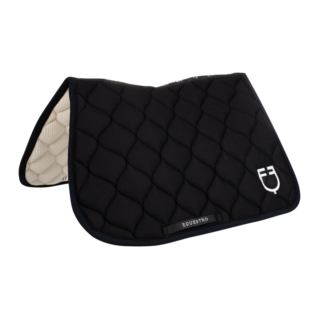 Equestro Logo Mesh Fabric Jump Saddle Pad - Crème Brùlée