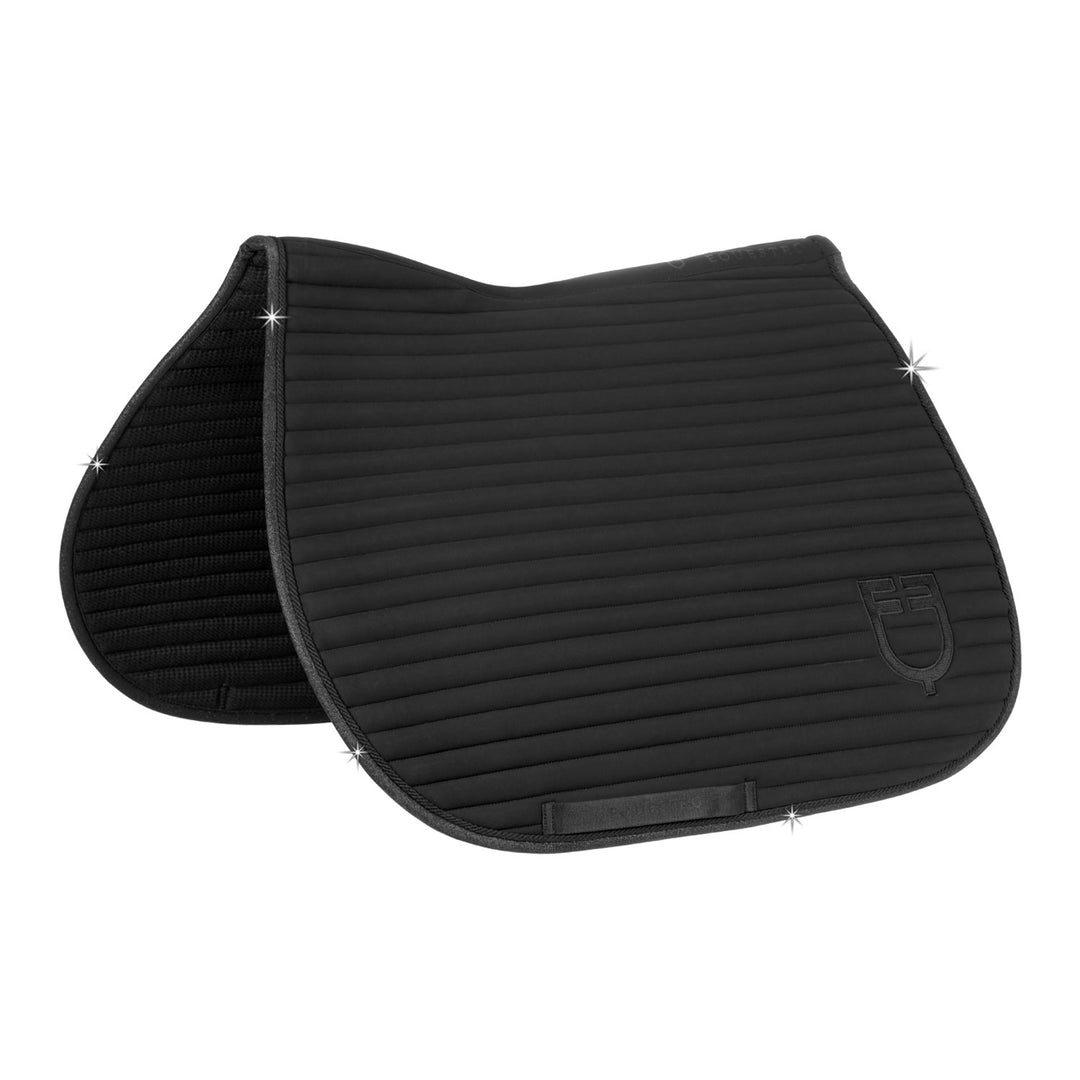 Equestro Universe Stripe Jumping Saddle Pad - Black