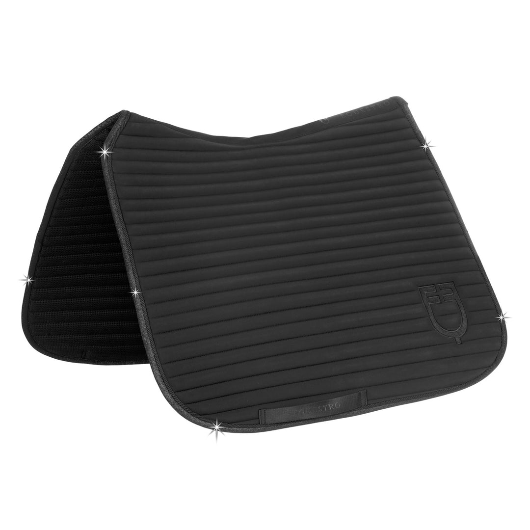 Equestro Universe Stripe Dressage Saddle Pad - Black