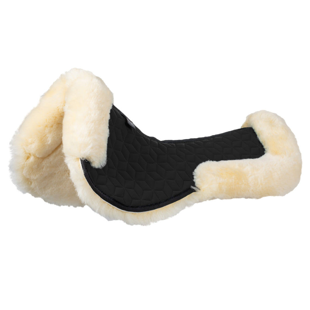 Equestro Technical Fabric Pad with Sheepskin - White/Natural