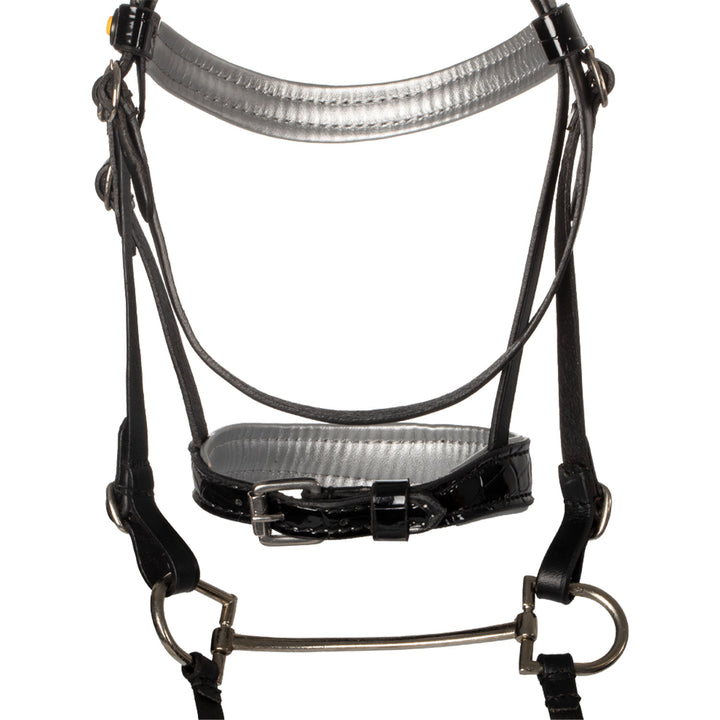 Equestro Shiny Leather Bridle for Hobby Horse - Black