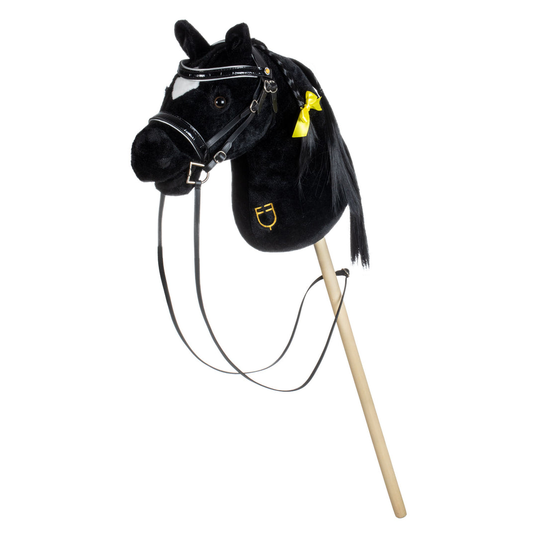 Equestro Shiny Leather Bridle for Hobby Horse - Black