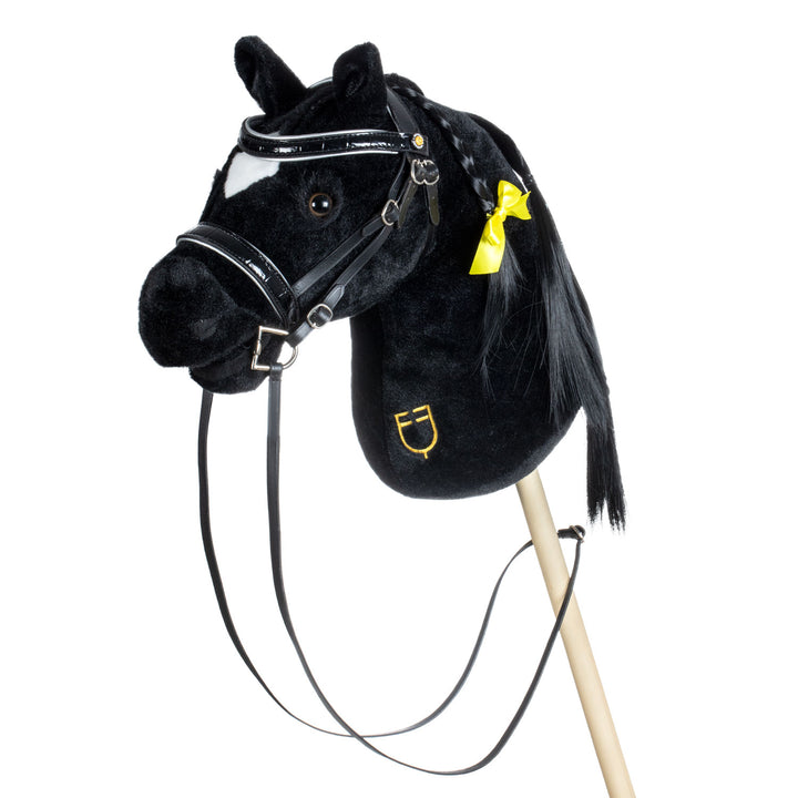 Equestro Shiny Leather Bridle for Hobby Horse - Black