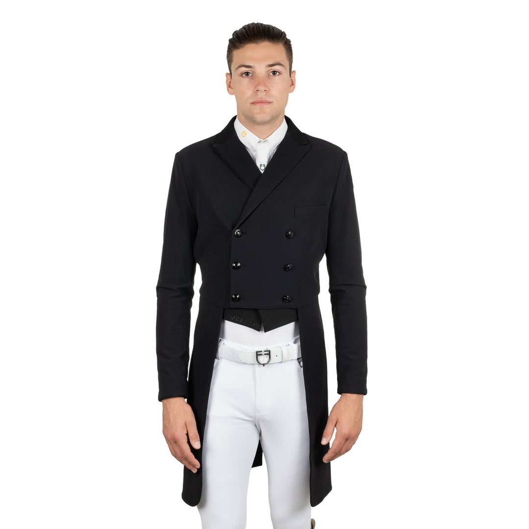 Equestro Men's Competition Dressage Tailcoat in Technical Fabric - Navy Blazer/ Azzurro Savoia