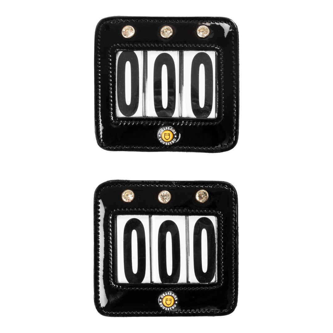 Equestro Competition Number Holder with Crystals - Black
