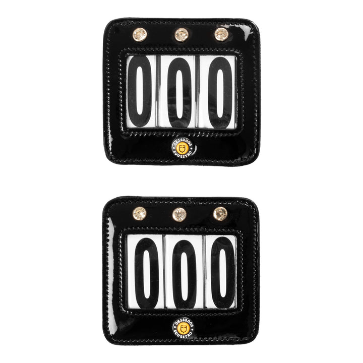 Equestro Competition Number Holder with Crystals - Black