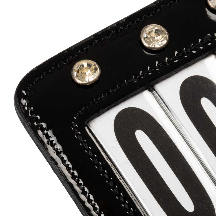 Equestro Competition Number Holder with Crystals - Black
