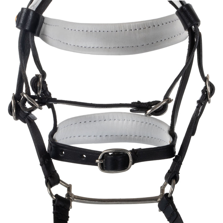 Equestro Leather Bridle with Rhinestones for Toy Horse - Black
