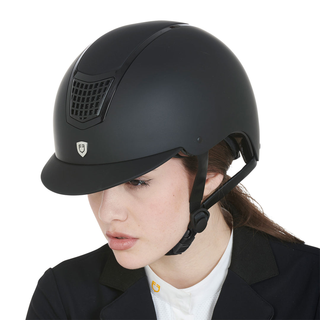 Equestro Ultra Light Helmet with Polished Frame - Navy/Silver