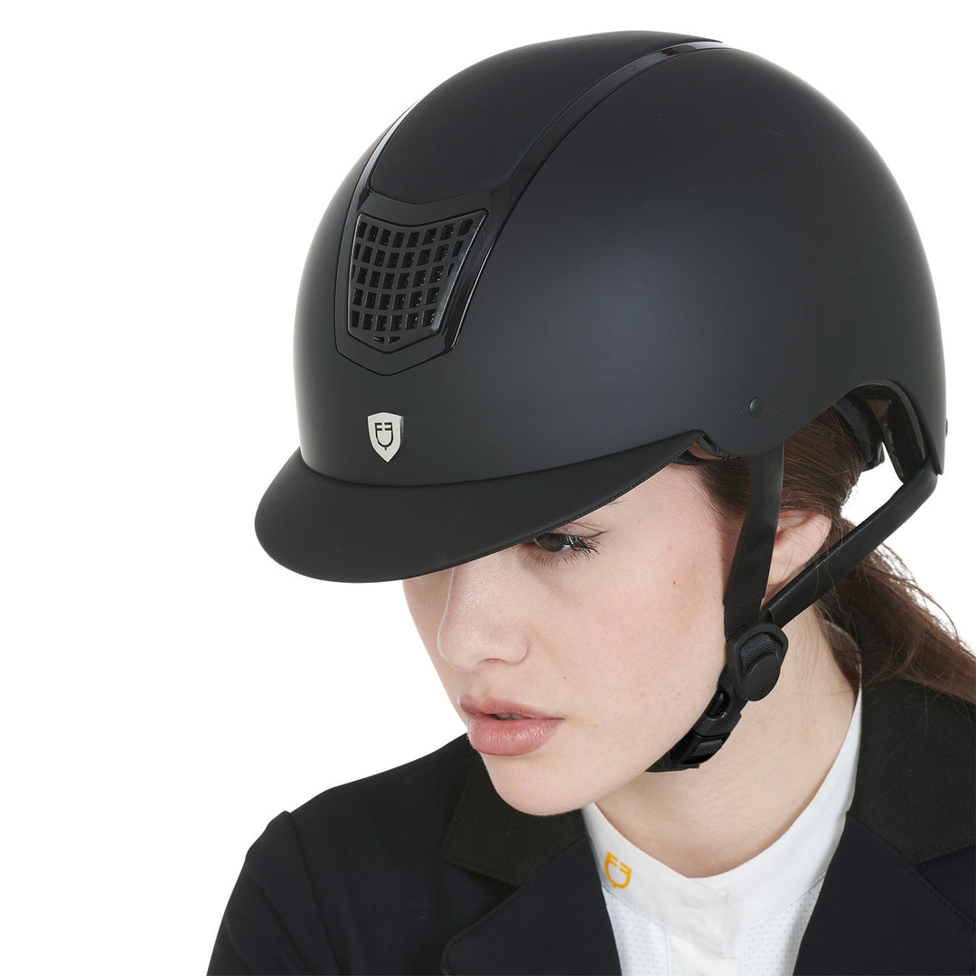 Equestro Ultra Light Helmet with Polished Frame - Navy/Silver