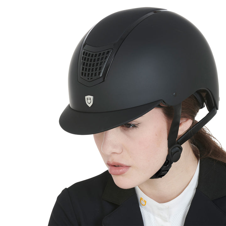 Equestro Ultra Light Helmet with Polished Frame - Navy/Silver