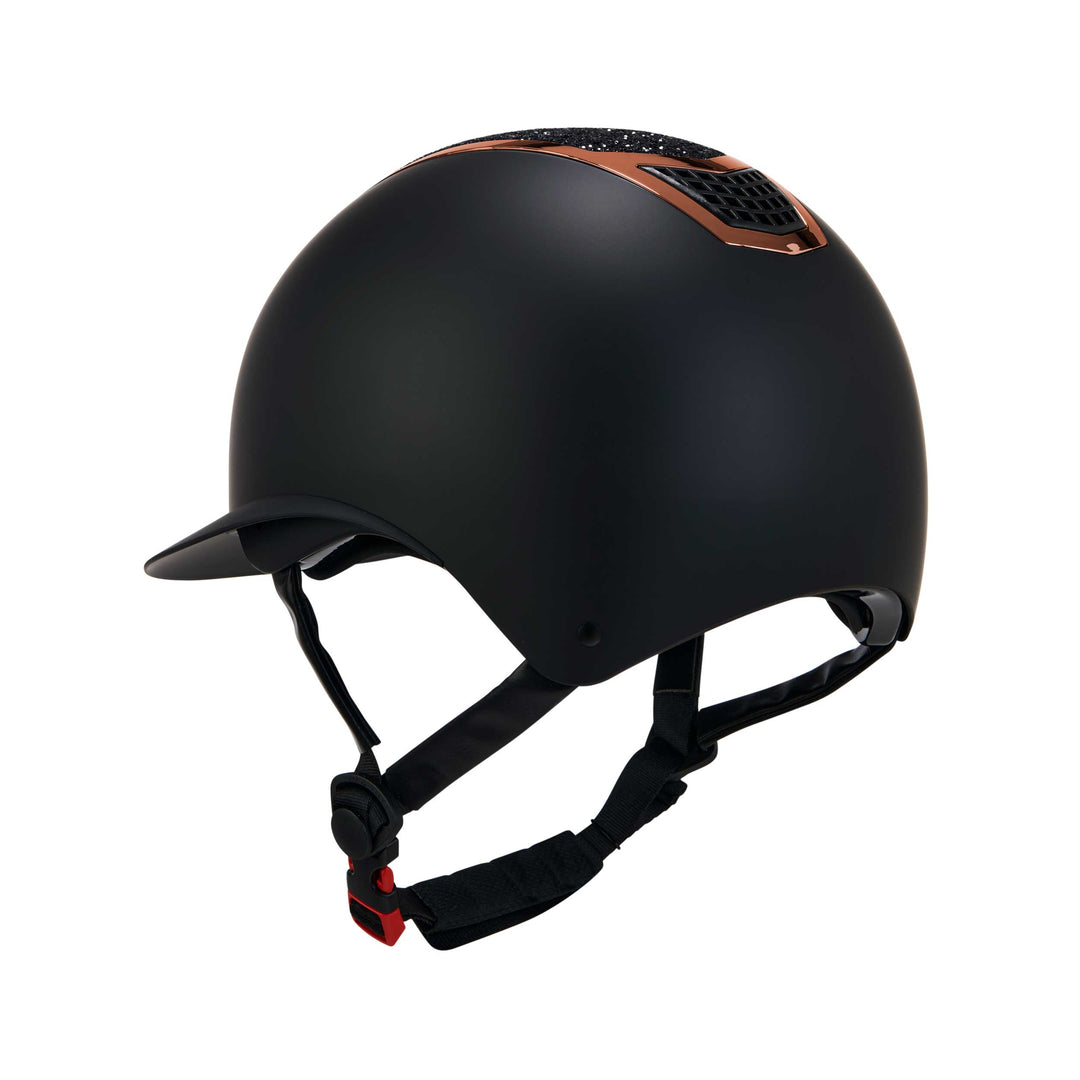 Equestro Helmet with Rhinestones and Wide Visor - Navy/Silver