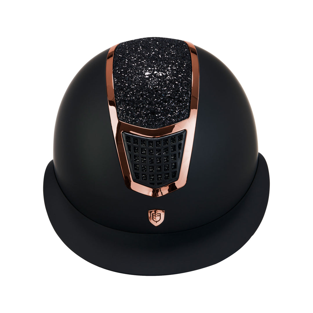 Equestro Helmet with Rhinestones and Wide Visor - Navy/Silver