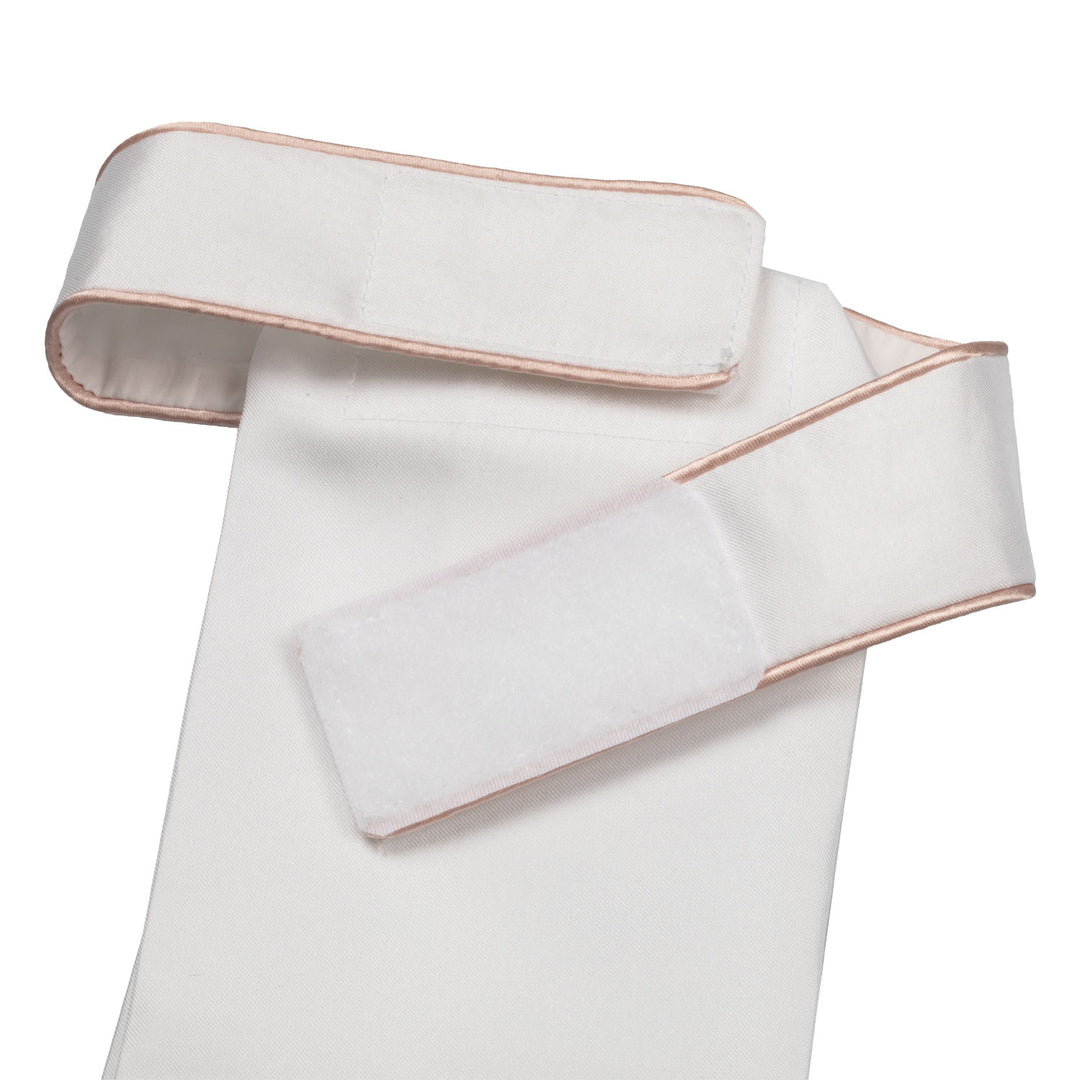 Equestro Dressage Plastron Rhinestone Logo - White/White