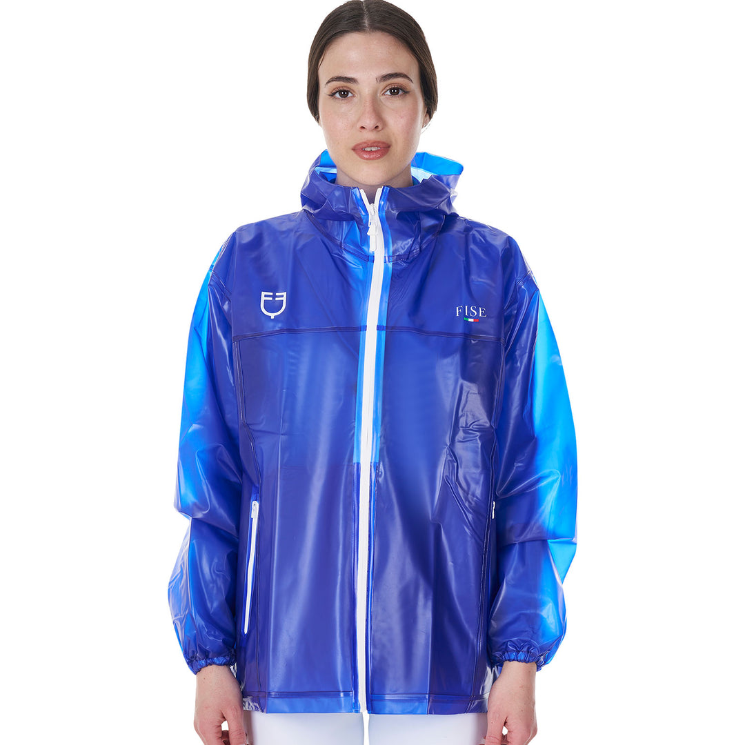 Equestro Unisex Raincoat Equestro X Fise - Azzurro Savoia