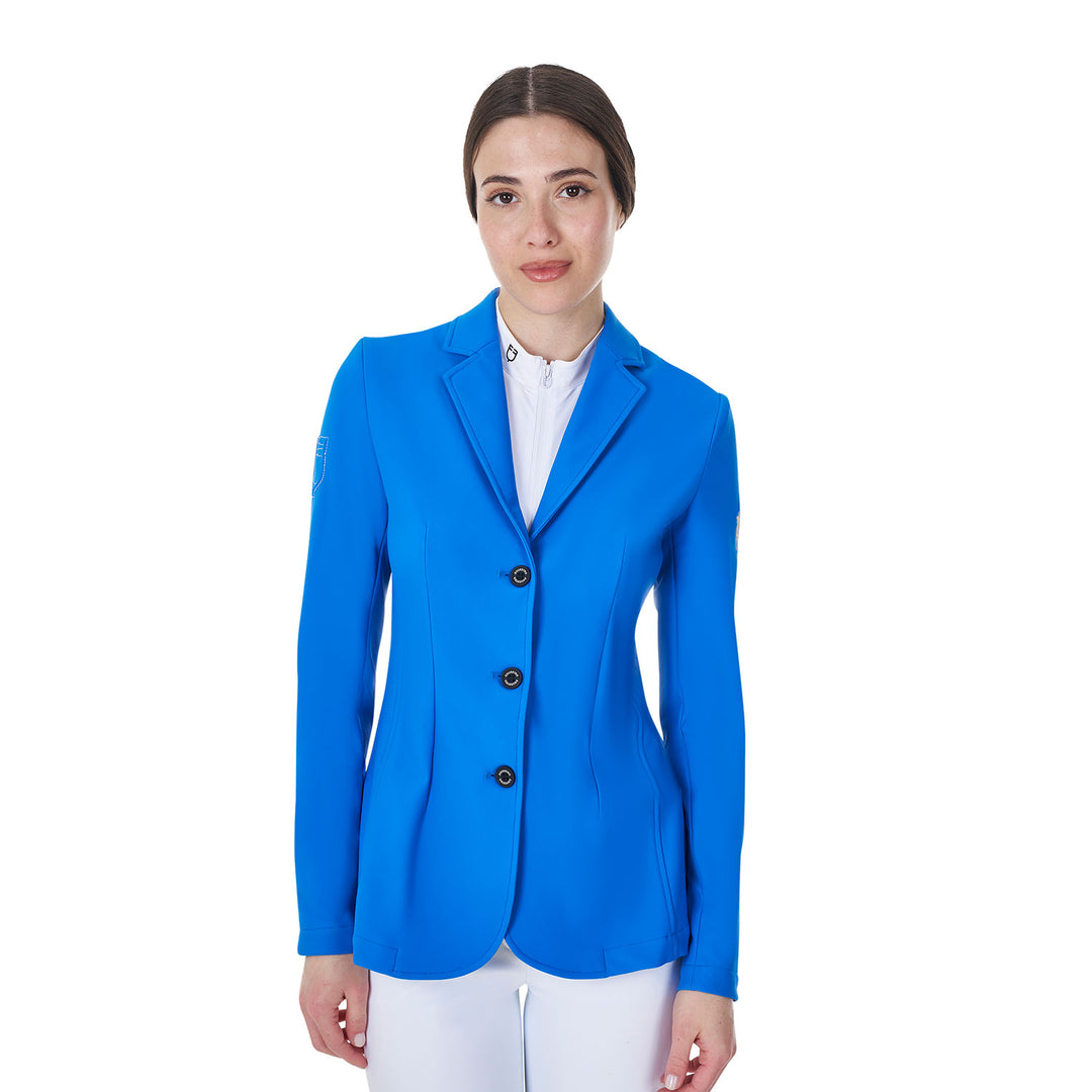 Equestro Women's Three-Button Competition Jacket Equestro X Fise - Navy Blazer/Azzurro Savoia
