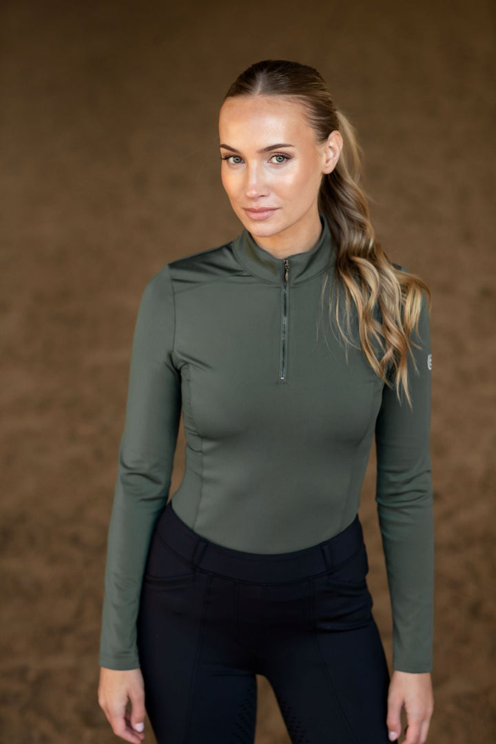 Equestrian Stockholm Vision Top - Avenue Green - Short Sleeved Top - Kingdom Equestrian