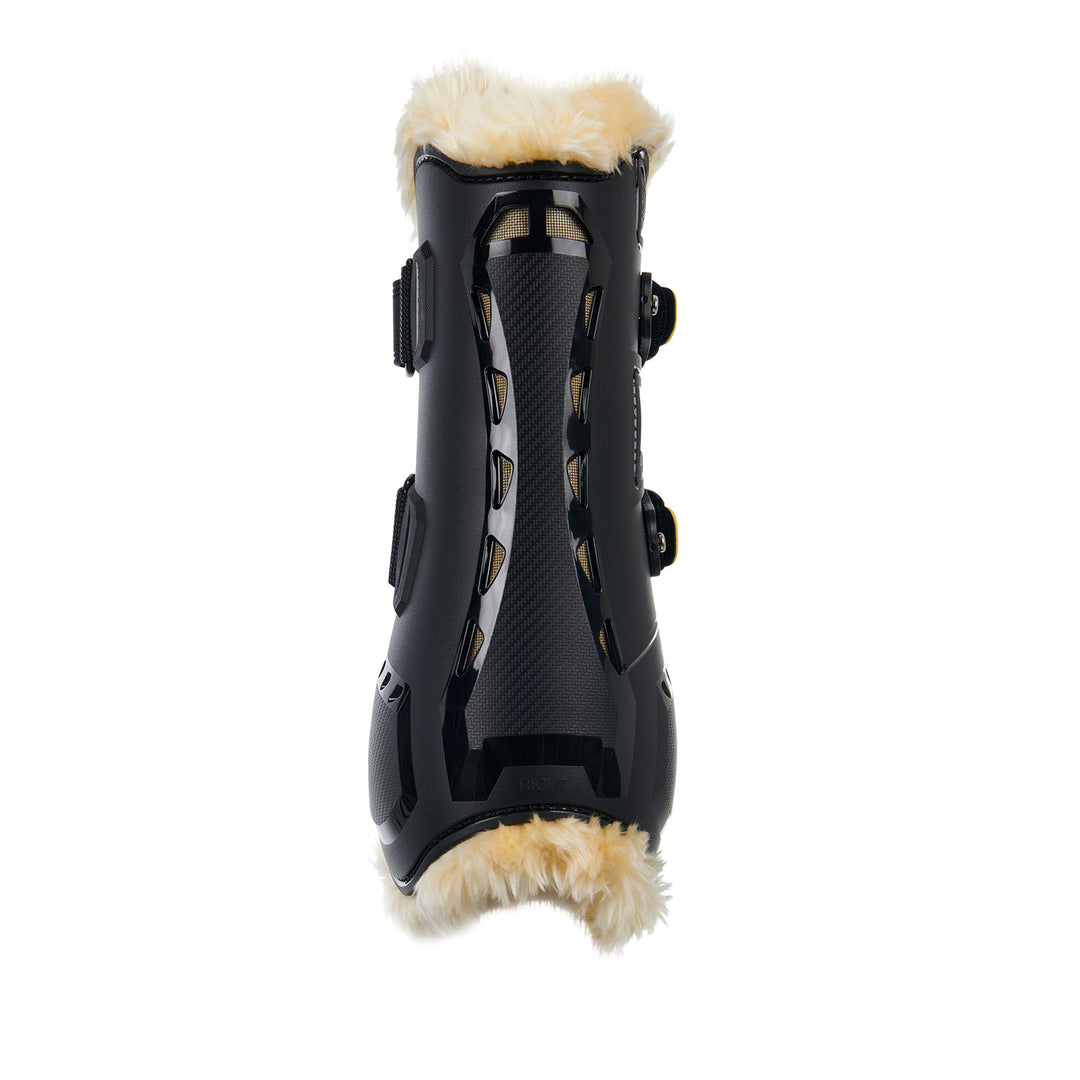 Equestro Tendon Boots in Polyurethane with Synthetic Lambskin - Brown