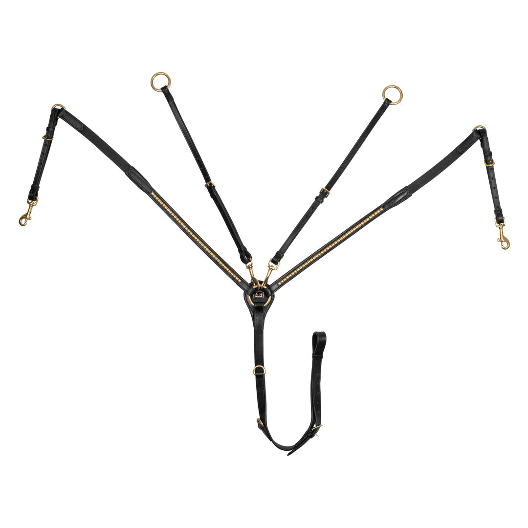 Leather Fork Breastplate With Gold Clincher - SUH02030_BK 1