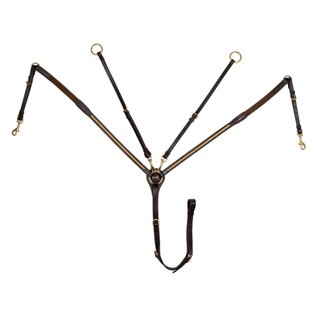 Leather Fork Breastplate With Gold Clincher - SUH02030_BN 1