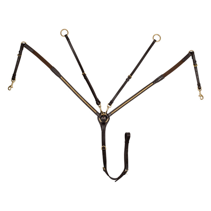 Leather Fork Breastplate With Gold Clincher - SUH02030_BN 1