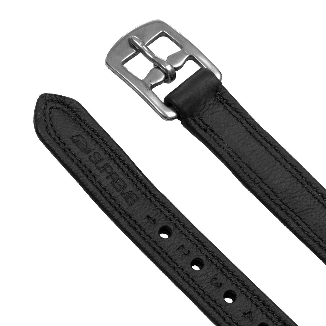 Buff Softy Covered Stirrup Leather With Nylon Inside Ss Curved Buckle - SUH10001_BK 4