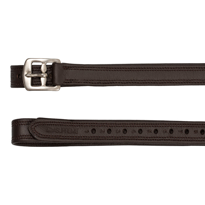 Buff Softy Covered Stirrup Leather With Nylon Inside Ss Curved Buckle - SUH10001_TM 1