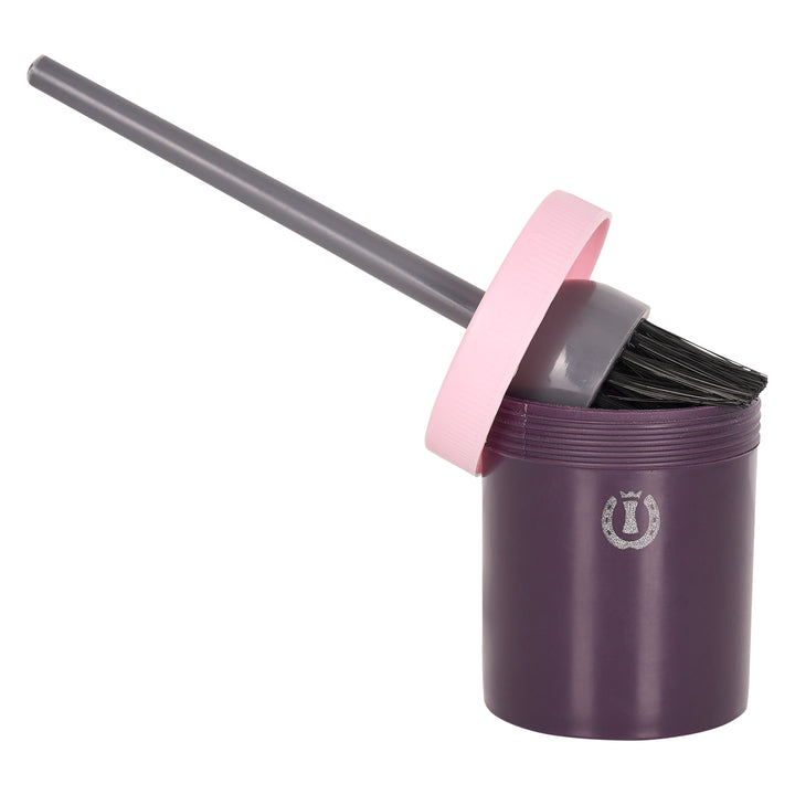Imperial Riding Hoof Oil Brush with Container - Rose/Bordeaux/Silver
