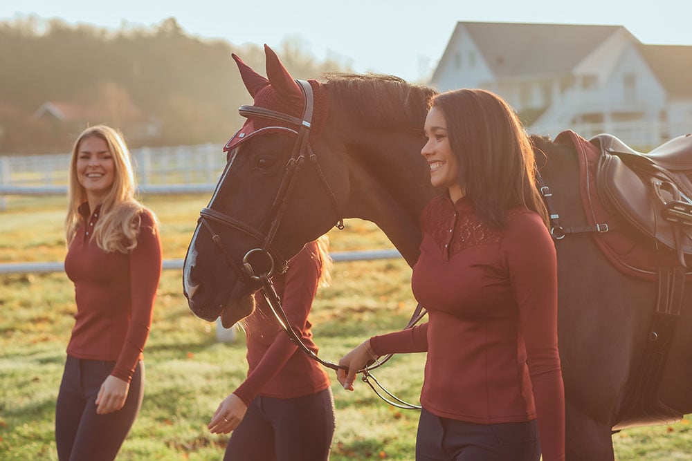 Equestrian Stockholm Fly Hood - Bordeaux - Fly Hood - Kingdom Equestrian