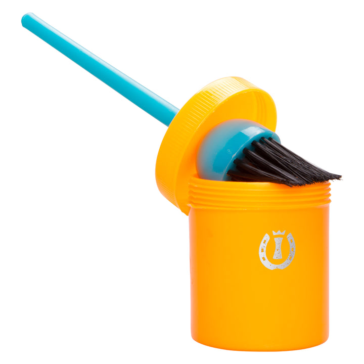 Imperial Riding Hoof Oil Brush with Container - Neon Orange